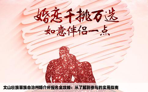 文山壮族苗族自治州婚介所报名全攻略：从了解到参与的实用指南
